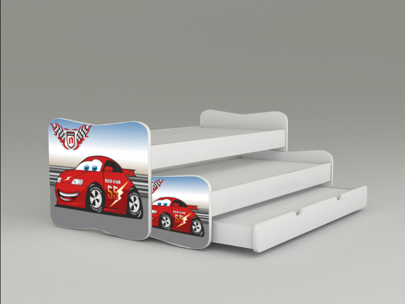 Becks postel pre tri deti Auto červené